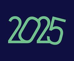 Happy New Year 2025 Abstract Blue And Green Number Design Symbol Illustration vector
