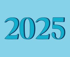 2025 Happy New Year Blue Cyan Design Abstract Elegant Illustration vector