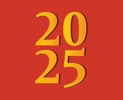 2025 Happy New Year Design Orange Abstract Symbol Illustration vector