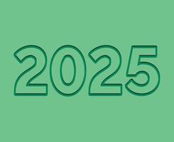2025 Happy New Year Design Green Abstract Symbol Illustration vector