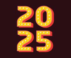 2025 Happy New Year Yellow And Pink 3D Realistic Design Abstract Elegant Illustration vector