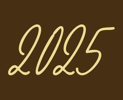 2025 Happy New Year Design Brown Abstract Symbol Illustration vector