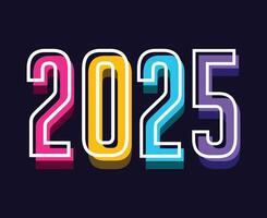 Happy New Year 2025 Abstract Colorful Number Design Symbol Illustration vector