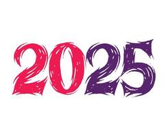 2025 Happy New Year Purple And Pink Chalk Scribble Design Abstract Elegant Illustration vector