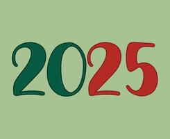 2025 Happy New Year Green And Orange Design Abstract Elegant Illustration vector