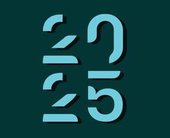 2025 Happy New Year Design Cyan Abstract Symbol Illustration vector