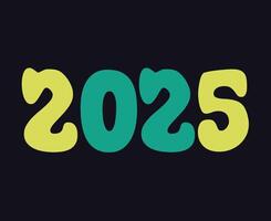 2025 Happy New Year Design Color Abstract Symbol Illustration vector