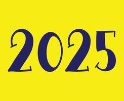 2025 Happy New Year Yellow And Blue Design Elegant Abstract Illustration vector