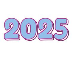 2025 Happy New Year Purple And Blue 3D Design Abstract Elegant Illustration vector