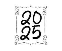 2025 Happy New Year Black Design Festive Abstract Elegant Illustration vector