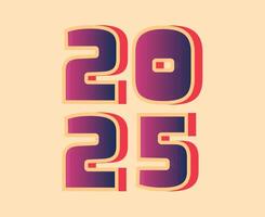 2025 Happy New Year Pink 3D Design Elegant Abstract Illustration vector