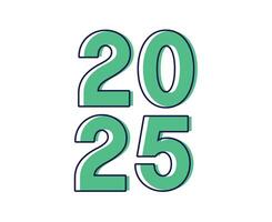 2025 Happy New Year Design Blue Cyan Abstract Symbol Illustration vector