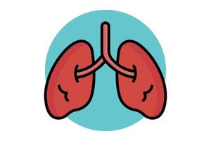 Lung icon. colored outline icon style. icon related to medical. health elements illustration vector