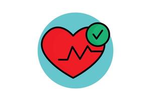 Heartbeat icon. colored outline icon style. icon related to medical. health elements illustration vector