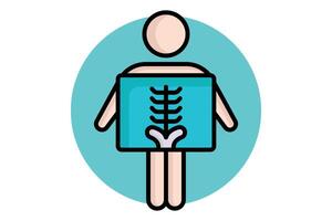 X Ray icon. colored outline icon style. icon related to medical. health elements illustration vector