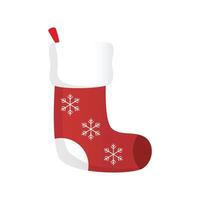 Christmas decoration sock with snowflakes shape design in simple flat art illustration asset editable template vector