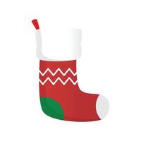 Christmas decoration sock with geometric stripe design in simple flat art illustration asset editable template vector