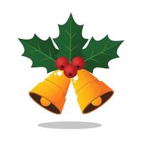 Christmas bells ornament illustration in flat art style perfect for new year design decoration template asset vector
