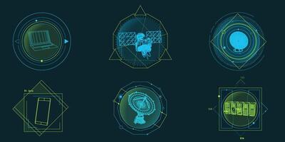 Design elements for infographic of data communication. vector