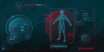 Design of the virtual interface of the data protection program. vector