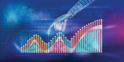 Abstract infographics of the development of financial indicators and investments in business vector
