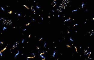 Gradient black background with confetti vector
