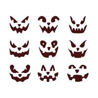 Scary Halloween Faces Design vector