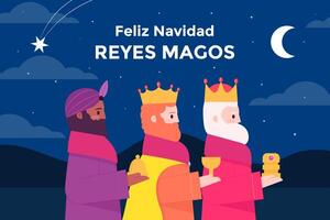 reyes magos background illustration design in flat style vector