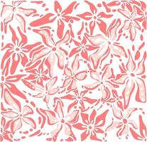 decorative pink floral abstract motif on white background vector
