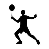 Badminton player. Silhouette of a badminton player vector