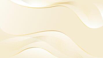 Elegant cream color luxury background. Abstract wave dynamic wallpaper with gold lines vector