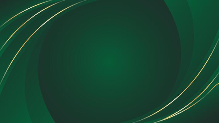 Emerald green abstract luxury background with gold lines. Elegant wave modern wallpaper