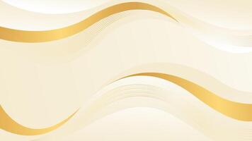 Beautiful cream color luxury wave background with gold lines. Abstract elegant wallpapers vector
