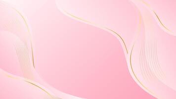 Elegant pink luxury background. Abstract wave dynamic wallpaper with gold lines. Template banner background for beauty products vector