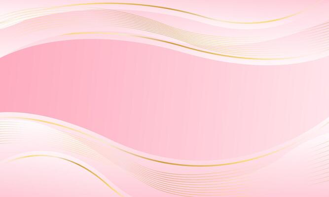 Elegant pink luxury background. Abstract wave dynamic wallpaper with gold lines