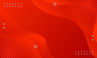 Abstract red fluid wave background with halftone, modern geometric wallpaper vector