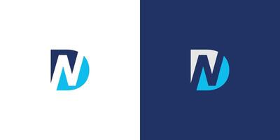 Modern and unique DN logo design vector