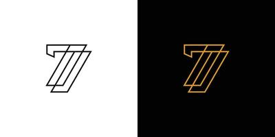 Sophisticated and modern 7 logo design vector