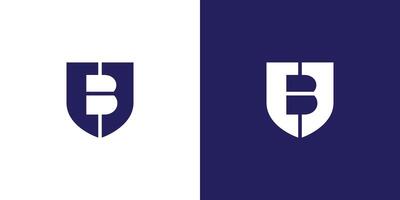 Modern and unique B secure logo design vector