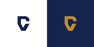 Modern and unique CV logo design vector
