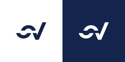 Modern and unique SV logo design vector
