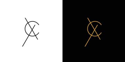 Modern and Unique CX logo design vector