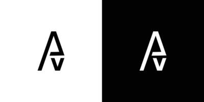 Modern and unique AV logo design vector