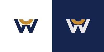 Modern and unique WU logo design vector