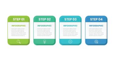 Business infographic template. 4 Step timeline journey. Process diagram, 4 options on white background, Infograph elements illustration. vector