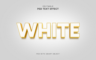 White 3D Text Effect On White Background psd