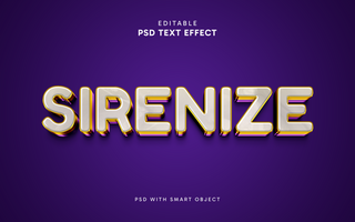 3D Text Effect With The Word Sirenize psd
