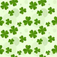 seamless green shamrock or three leaf or clover leaf pattern vector
