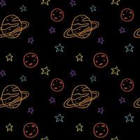 seamless pattern of space with the moon and stars vector