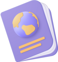 A purple folder with a globe on it png